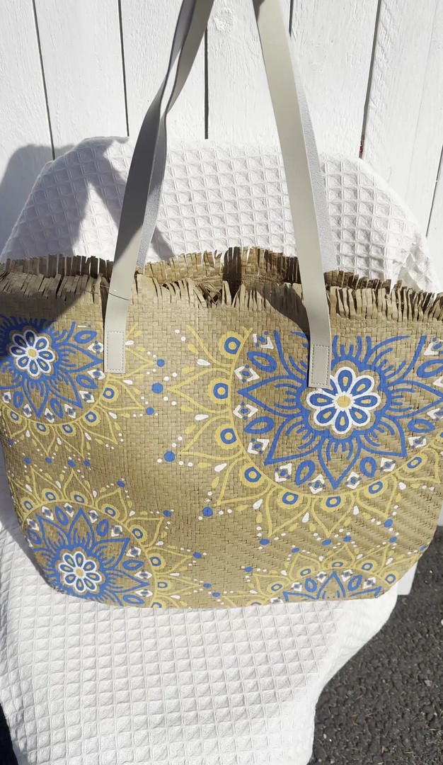 Rantakassi Boho beige 52 x 33cm