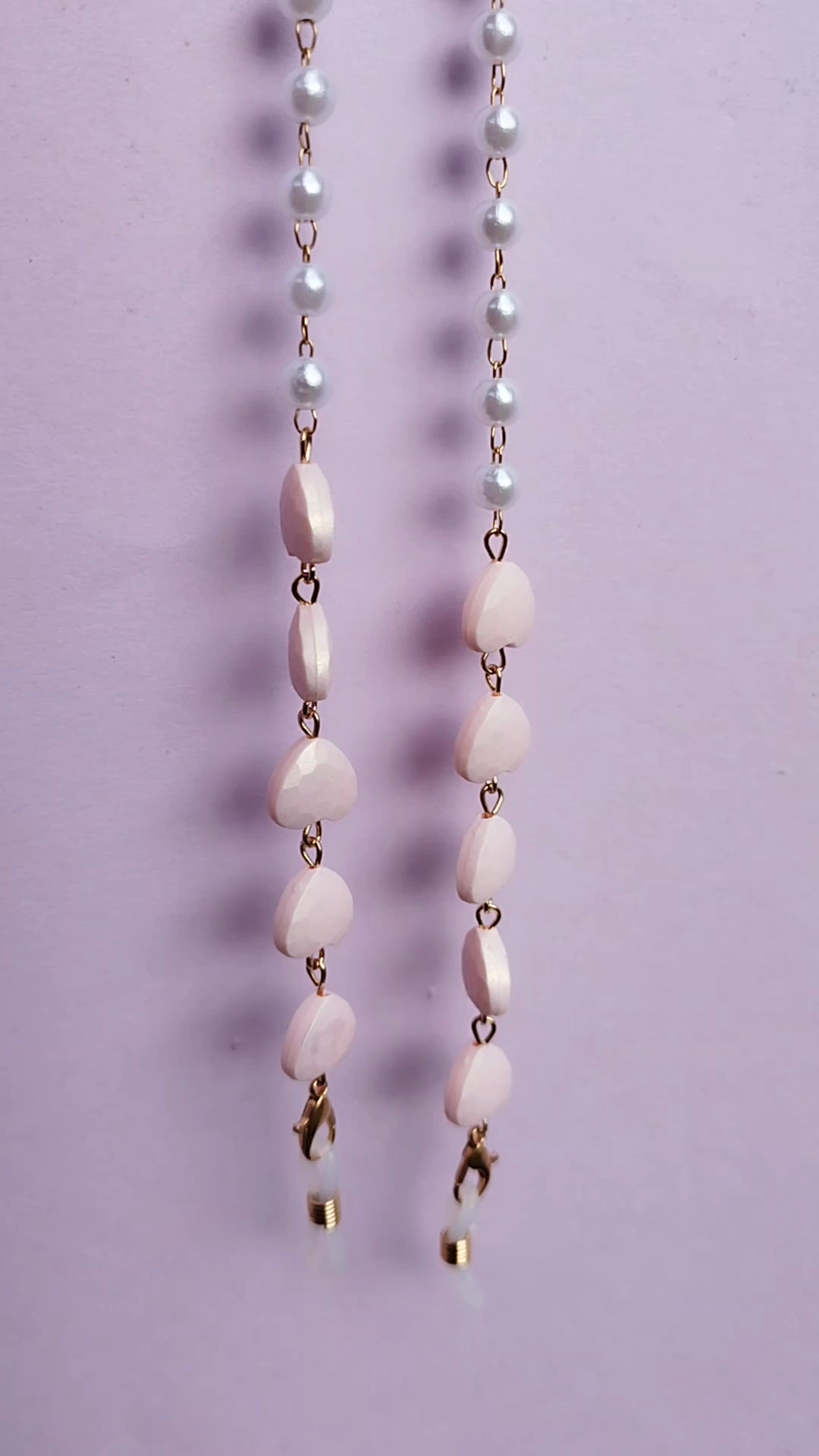 Silmälasiketju, vaaleanpunaiset sydämet