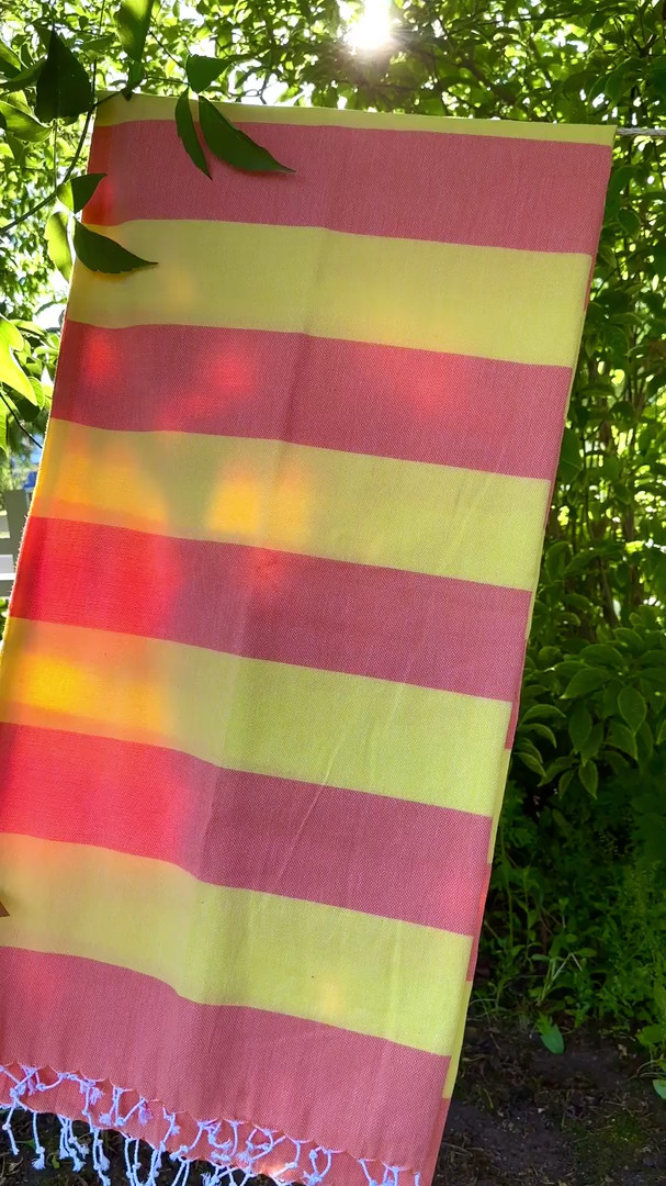 JOY 260g, oranssi/keltainen, 100x180cm , Hamam pyyhe (ripustuslenkki)