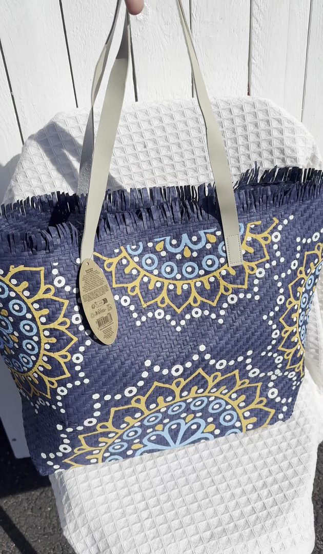 Rantakassi Boho sininen 52 x 33cm