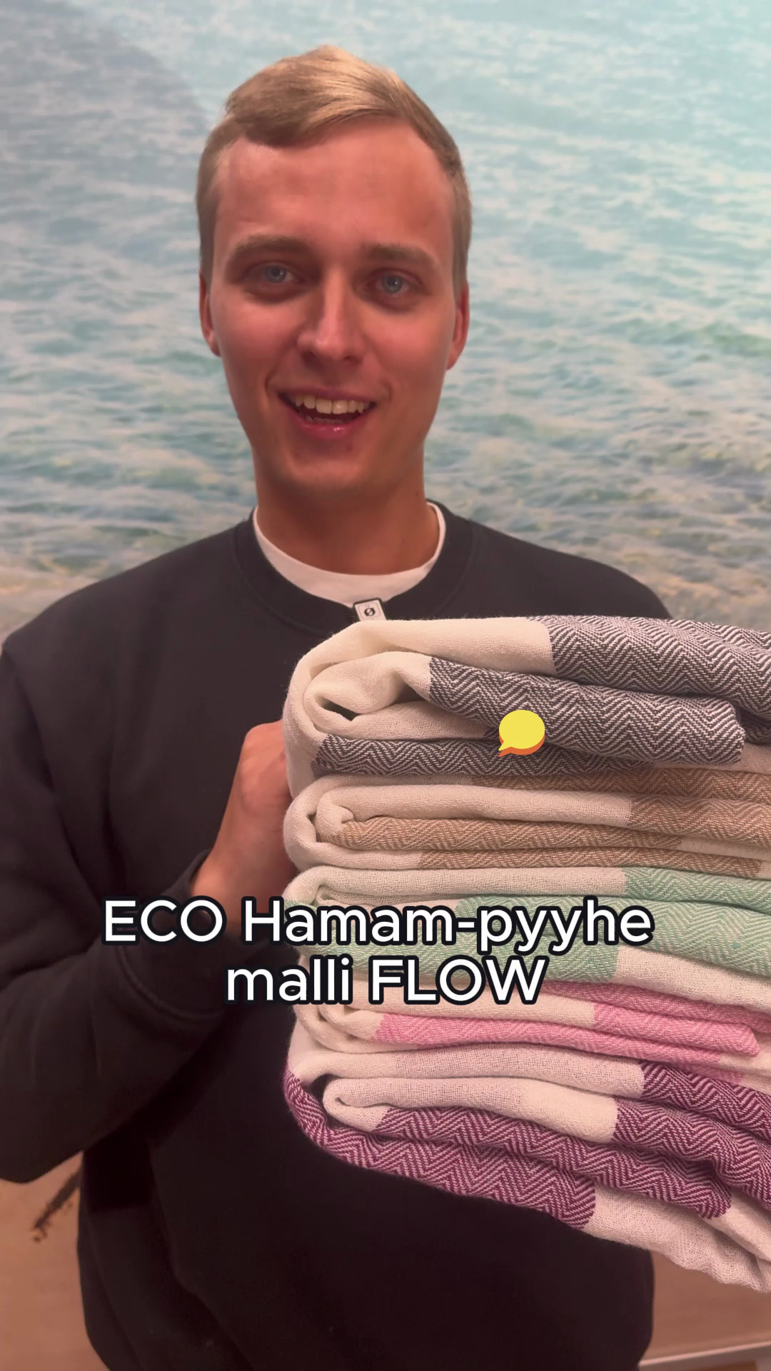 FLOW 300g ECO, lila 90x170cm , Hamam pyyhe